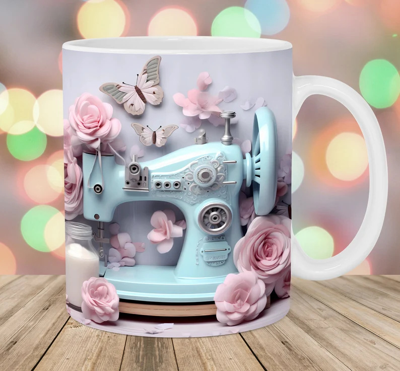 3D Floral Sewing Machine Mug(12oz)