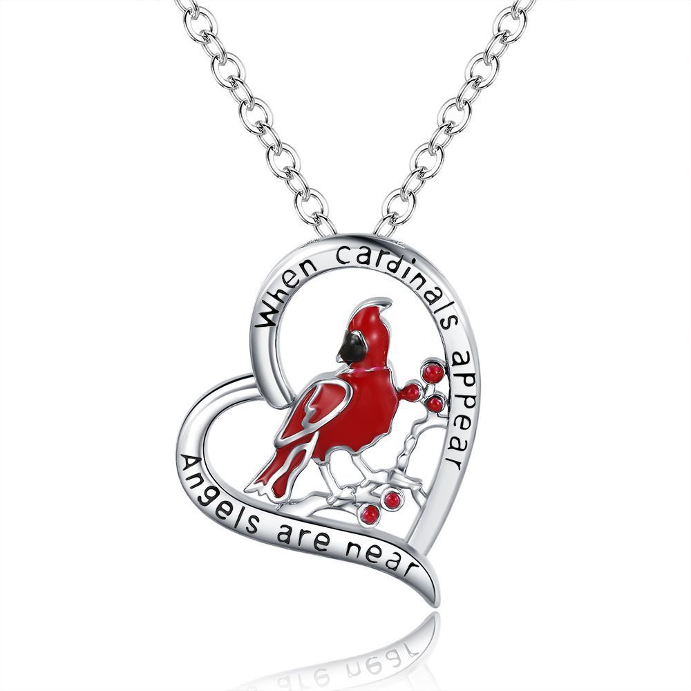 Cardinal Heart Pendant Necklace🐦✝️Buy 1 Get 1 Free