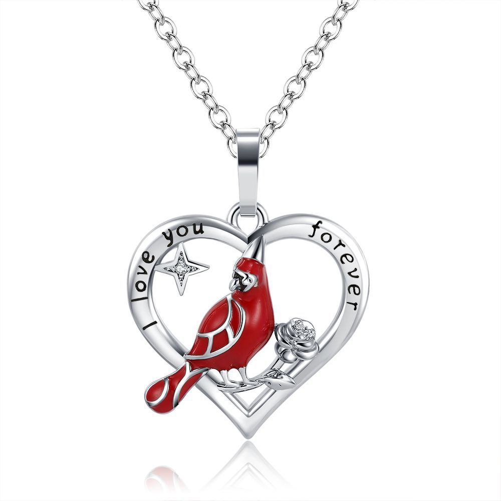 Cardinal Heart Pendant Necklace🐦✝️Buy 1 Get 1 Free