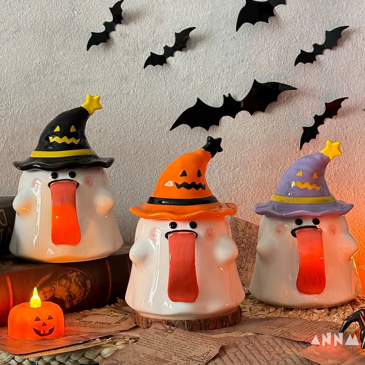 Halloween Cute Ghost Mug with Lid