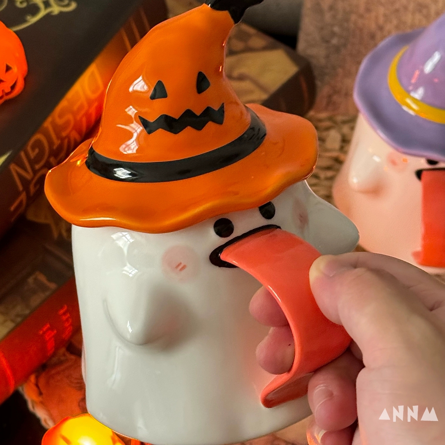 Halloween Cute Ghost Mug with Lid
