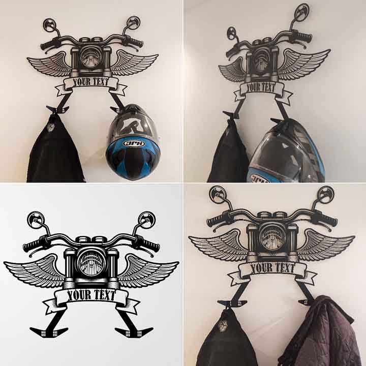 🏍Custom Helmet Holder, Metal Motorcycle Wall Decor