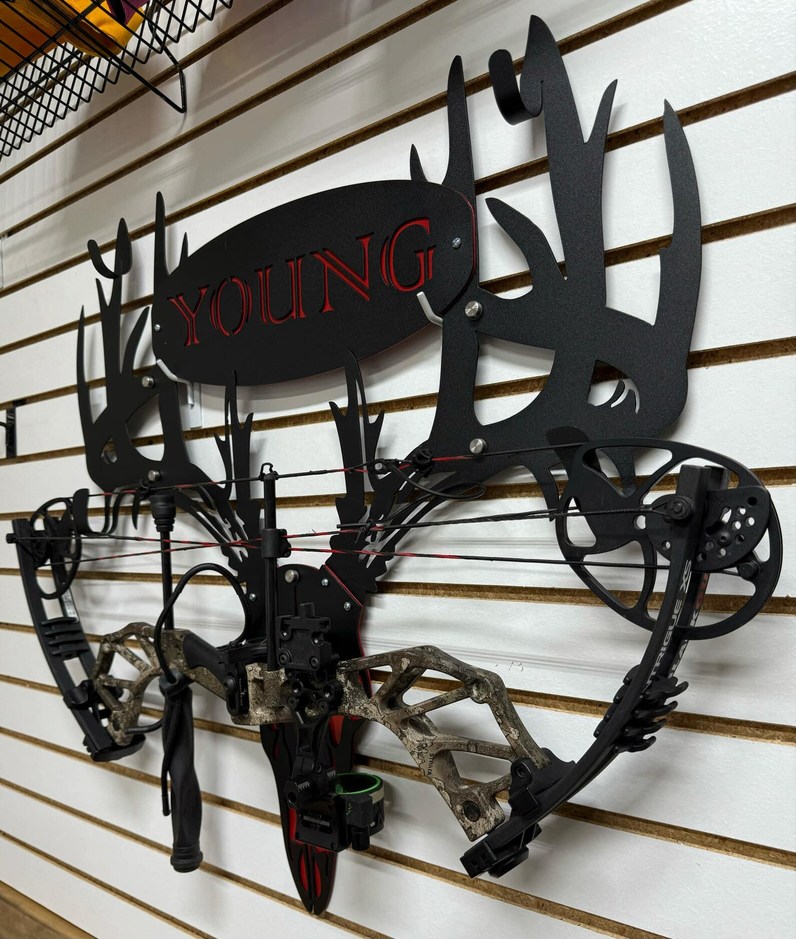 2025 NEW - Personalized Double Bow Hook Metal Deer Skull Rack-The best gift for Christmas