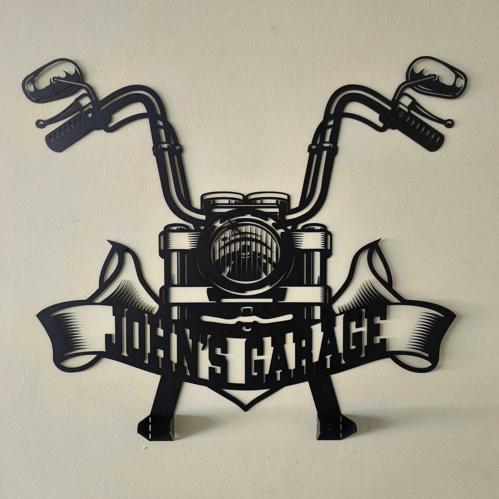 Custom Metal Helmet Holder, Harley Davidson Gift