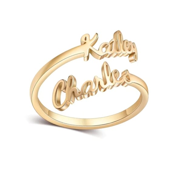 Personalized Double Name Ring