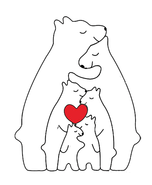 Handcrafted - Family - Wooden Bears Family - Wooden Pet Carvings 