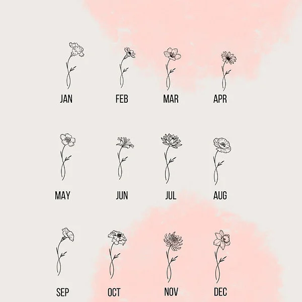 Personalized Tri-Fold Birth Flower Leather Wallet Card Holder Birthday Christmas Gift for Woman