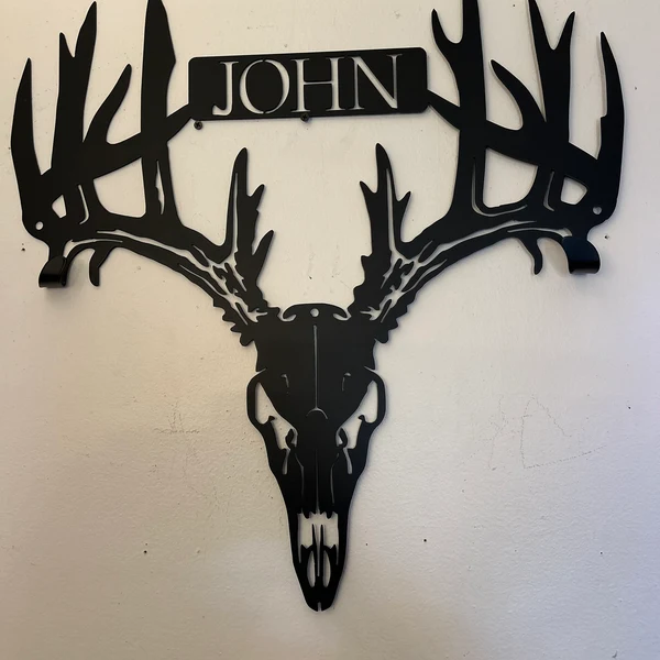 Personalized Metal Deer Skull Rack