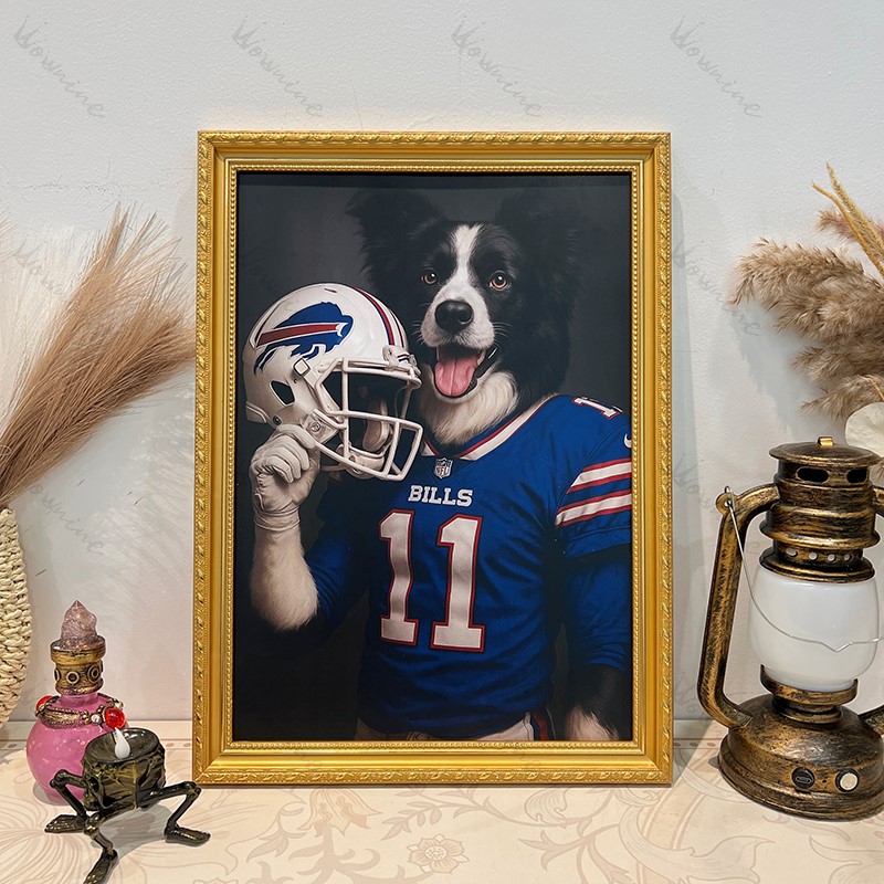 Custom American Football Pet NFL Canvas Portrait