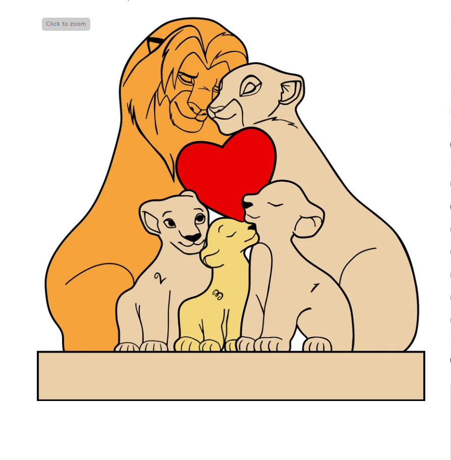 Family - The Lion Pet - Personalized Wooden Puzzle