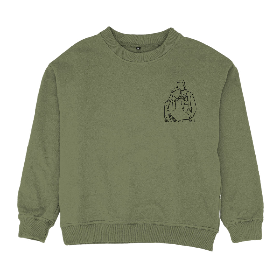 Custom Embroidered Line Drawing Hoodie