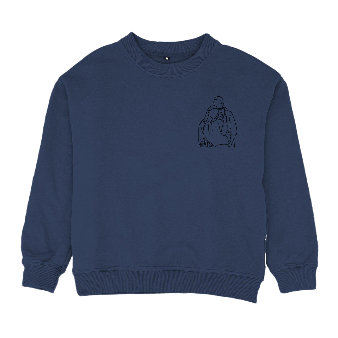 Custom Embroidered Line Drawing Hoodie