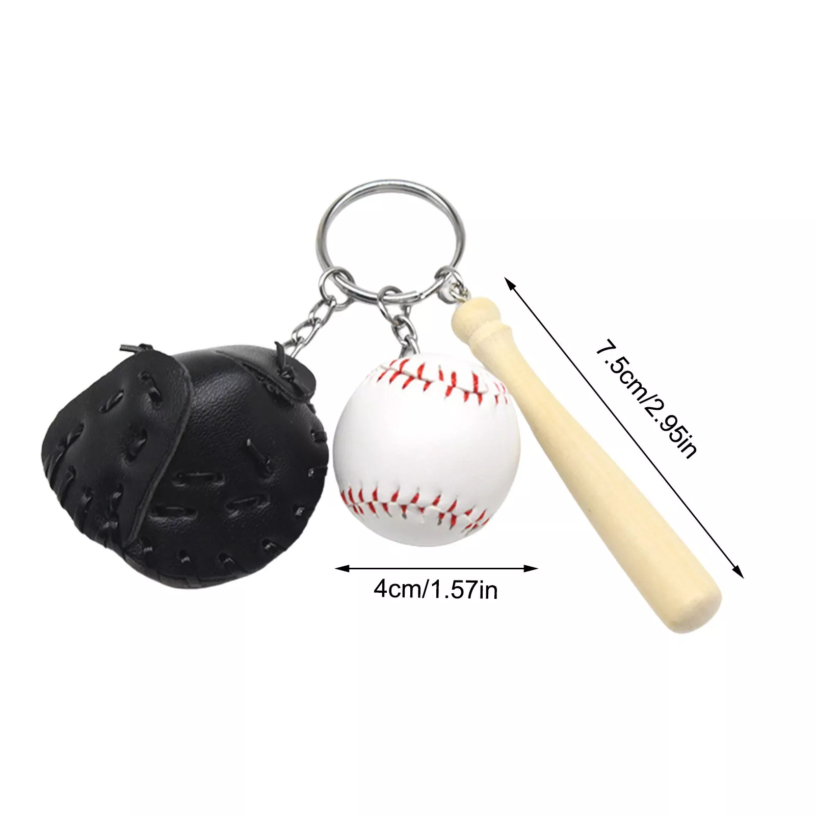 Mini Baseball Glove and Bat Keychain
