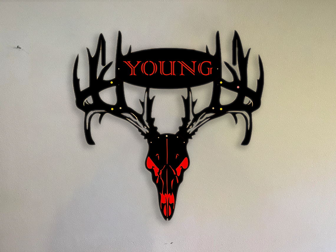 2025 NEW - Personalized Double Bow Hook Metal Deer Skull Rack-The best gift for Christmas