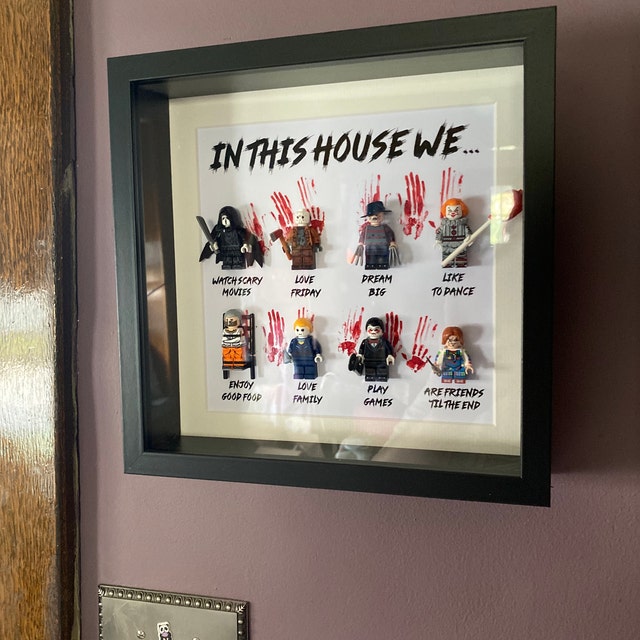 In This House We... 8/10/12 Horror Gift Frame (Halloween Scary Movie) Halloween ,Birthday gift,scary movie loving family
