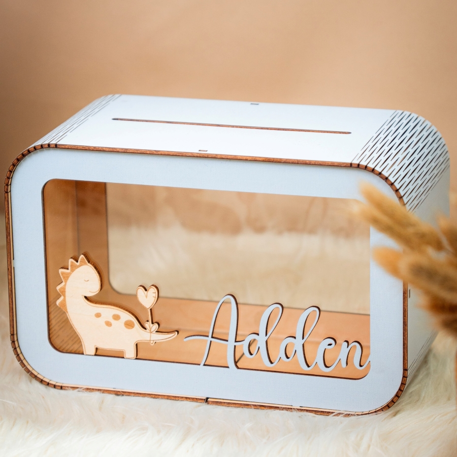 Personalized Wooden Piggy Bank with Name, Nursery Decoration, Name Piggy Bank