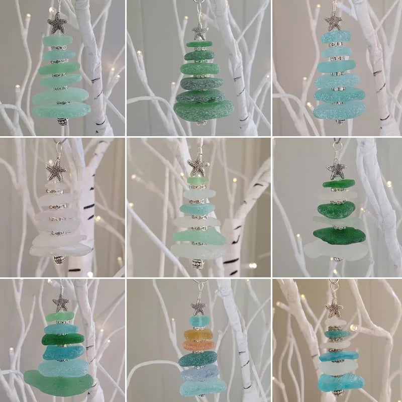 🔥LAST DAY 49% OFF - Sea Glass Christmas Tree Ornament