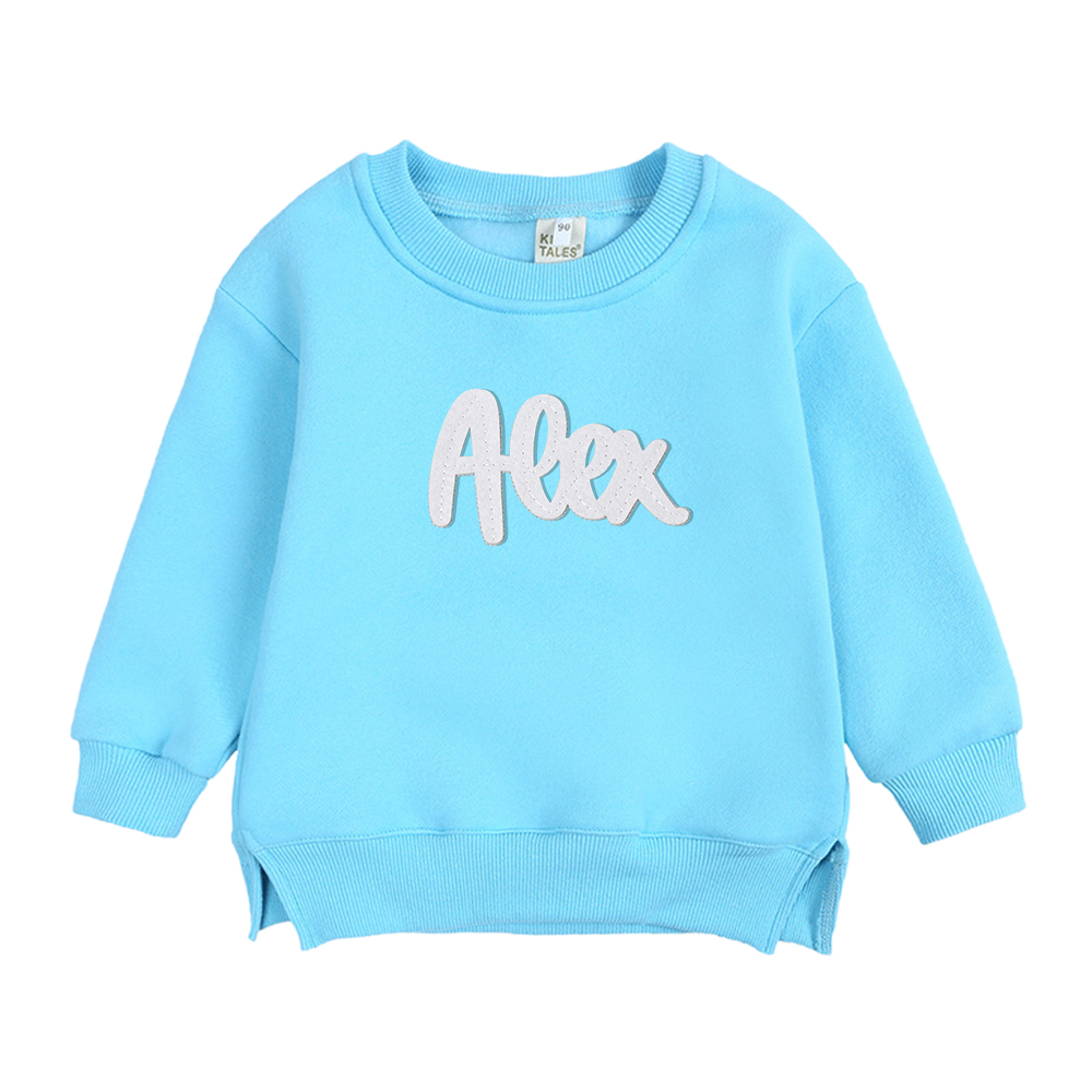 Personalized Hand-Embroidered Kid Cozy Soft Crewneck Sweatshirt 