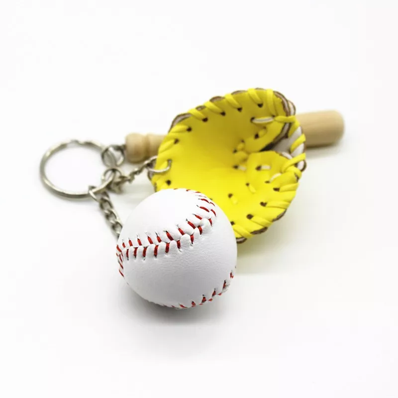 Mini Baseball Glove and Bat Keychain