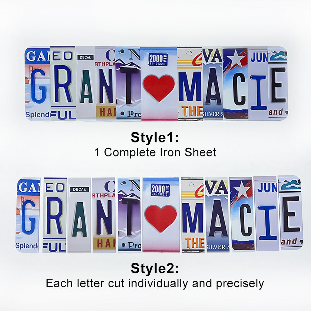 50%OFF❤️Personalized Handmade License Plate Metal Sign For Couples