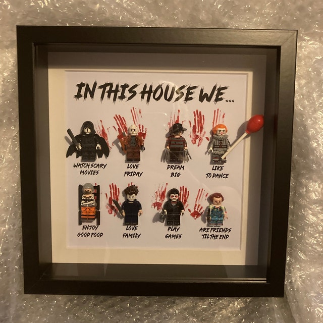 In This House We... 8/10/12 Horror Gift Frame (Halloween Scary Movie) Halloween ,Birthday gift,scary movie loving family