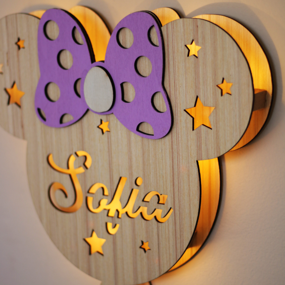 Minnie Wall Lamp with Personalized Name