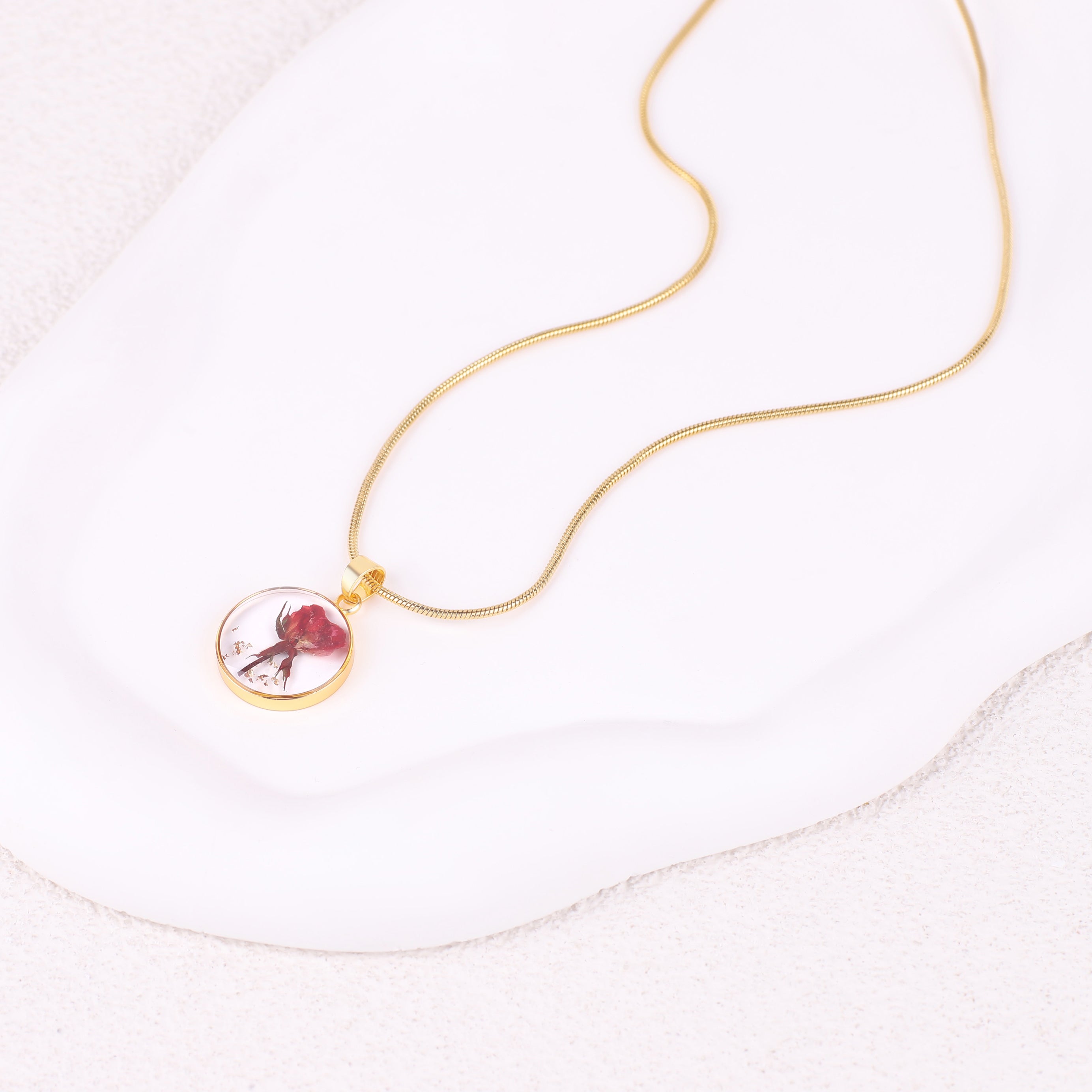 Pressed Birth Flower Necklace