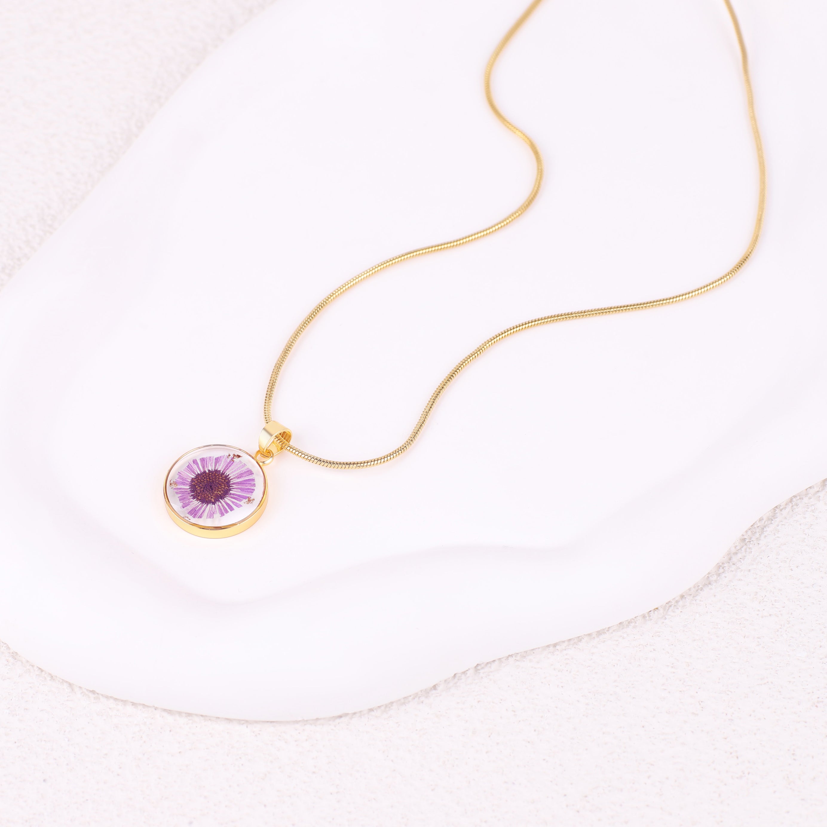 Pressed Birth Flower Necklace