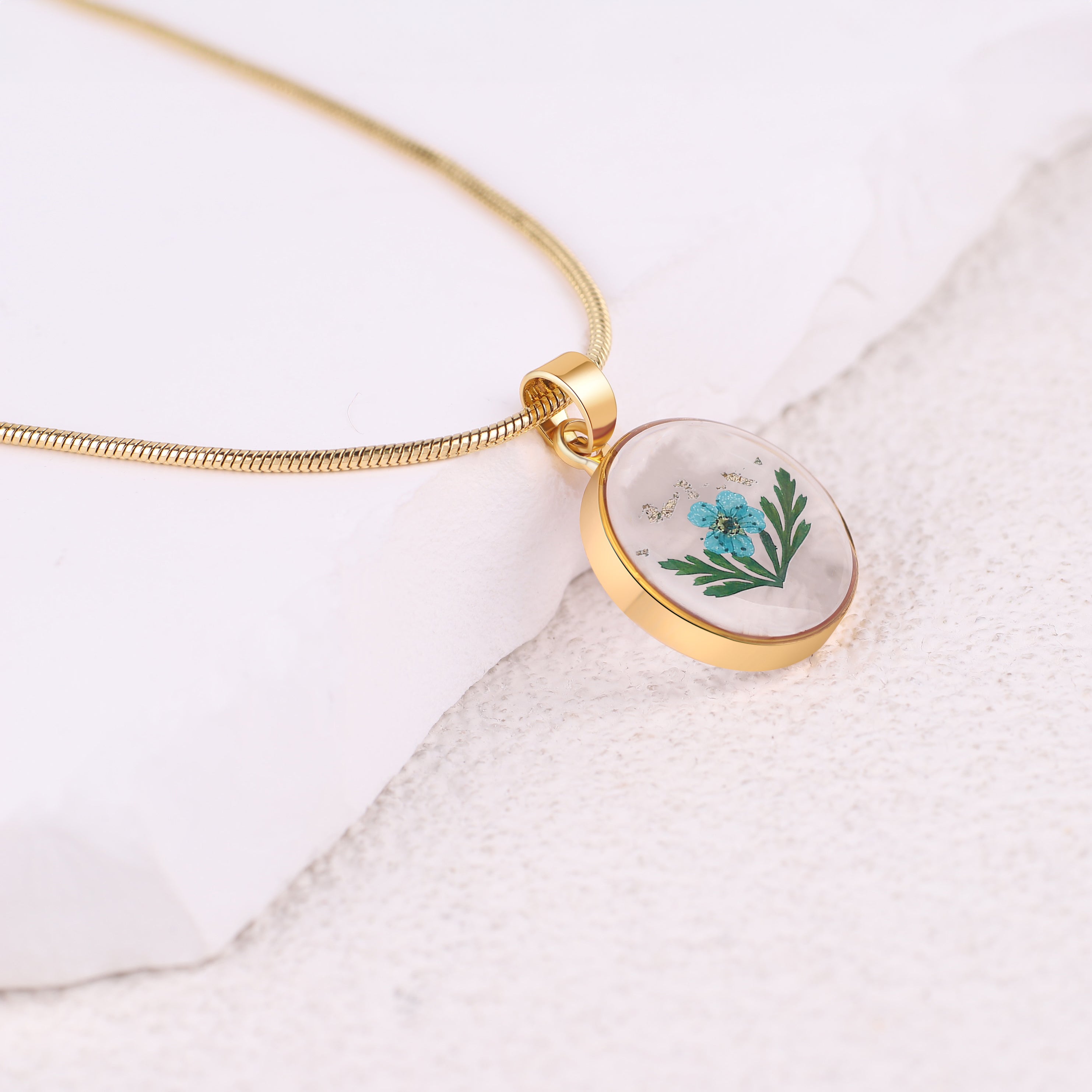 Pressed Birth Flower Necklace