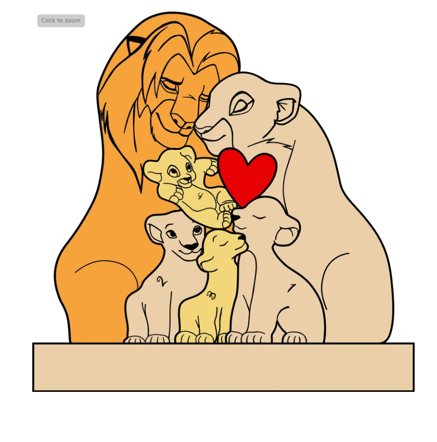 Family - The Lion Pet - Personalized Wooden Puzzle