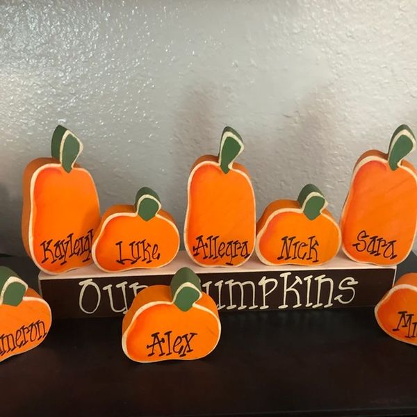 Personalized Pumpkins Family Block Set