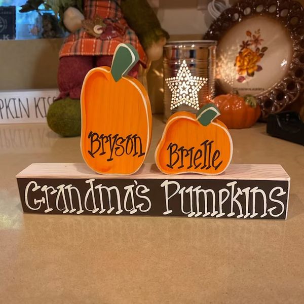 Personalized Pumpkins Family Block Set