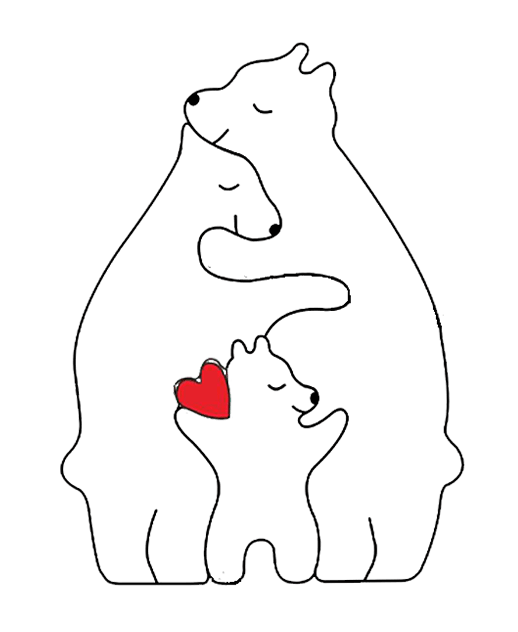 Handcrafted - Family - Wooden Bears Family - Wooden Pet Carvings 