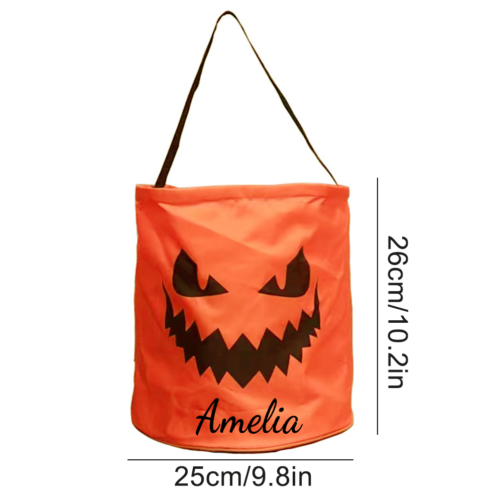 Personalized Halloween LED Light Pumpkin Bucket | CWHalloween10