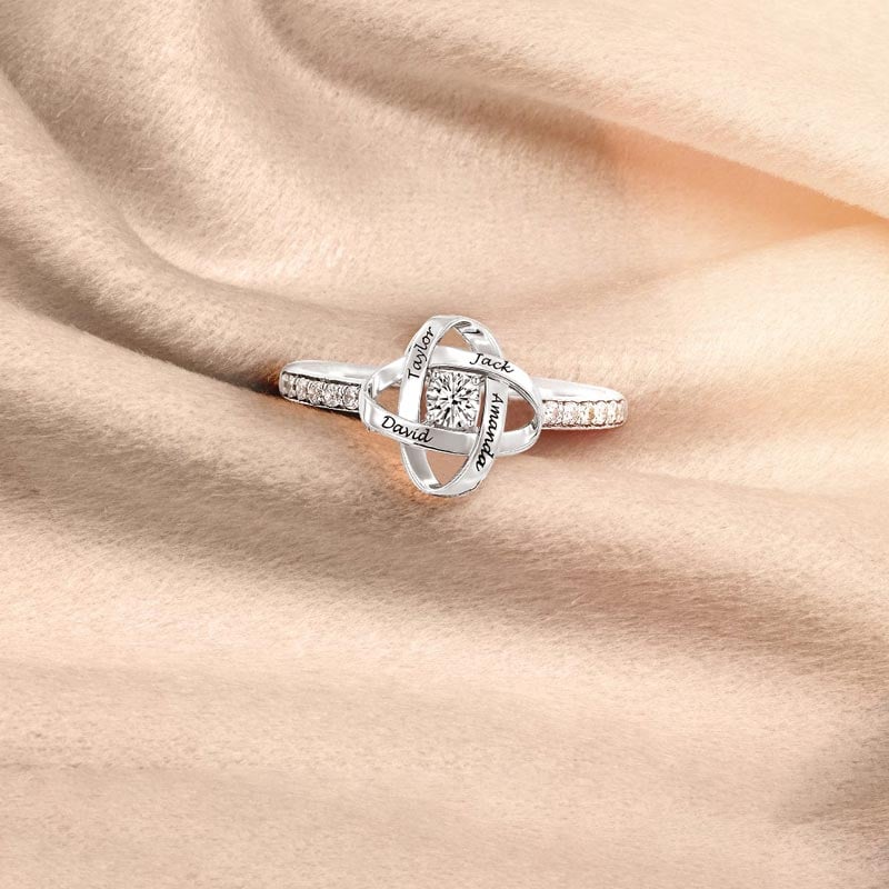 FOR MOTHER - KNOT NAME CUSTOM RING