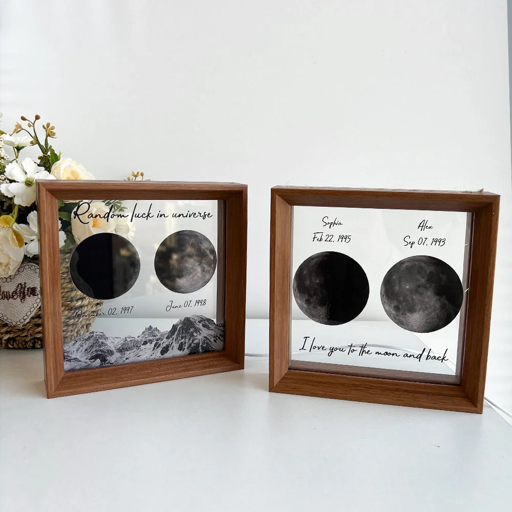 🌔Custom Birth Moon Phases LED Light Frame