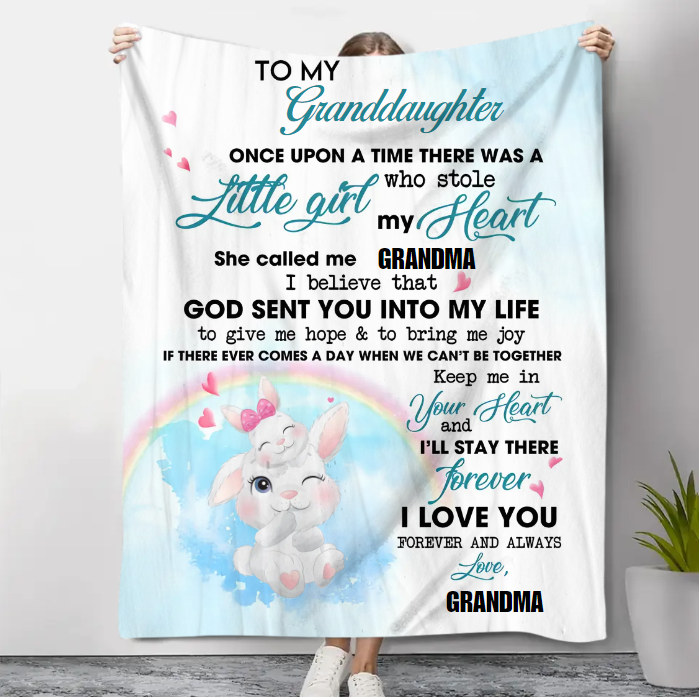 Once Upon A Time Grandma Granddaughter Personalized Blanket