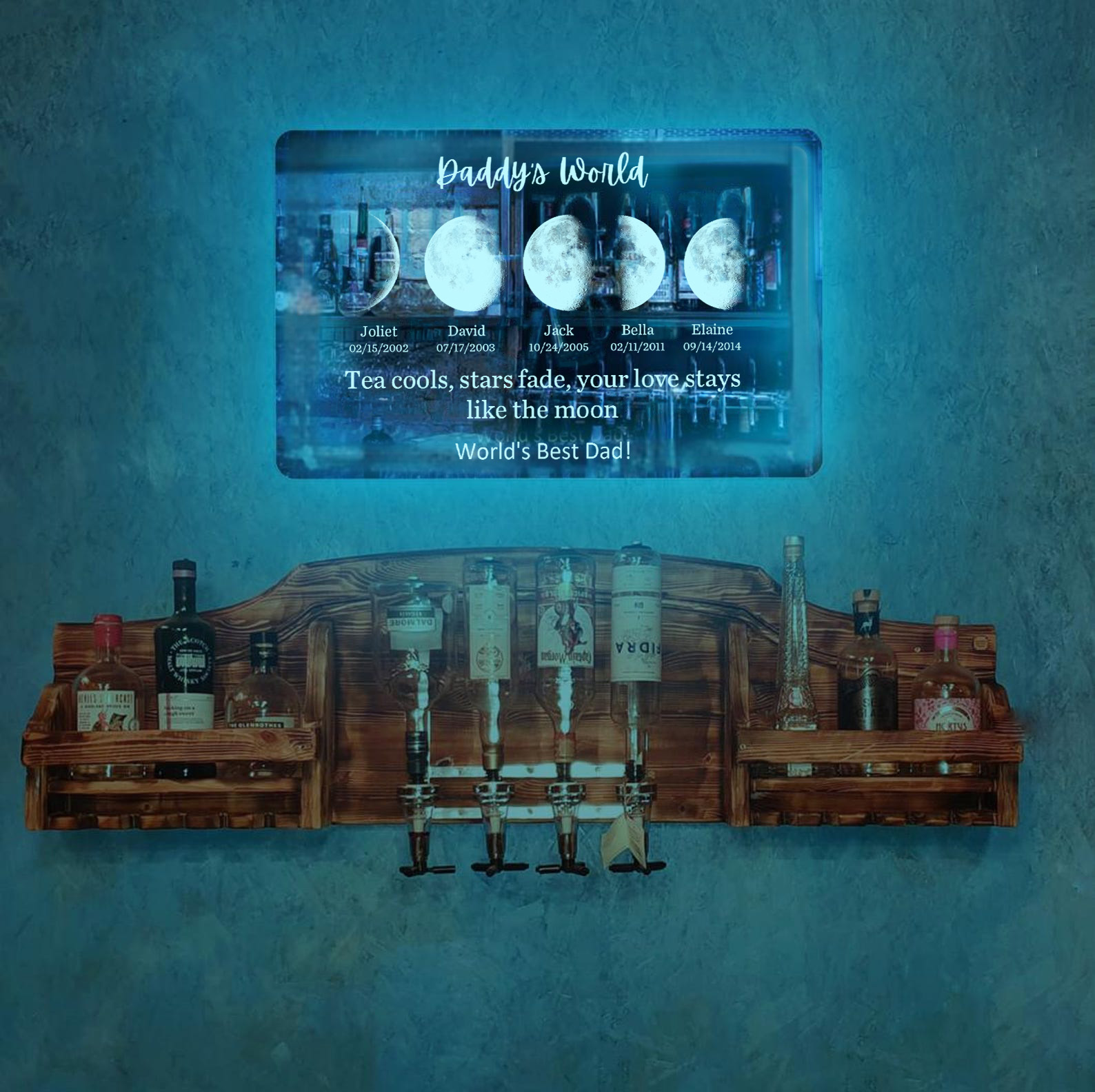 Mother's/Father's Day馃寛Custom Led Mirror Light Frame with text and date馃寲mom's/dad's universe馃寯