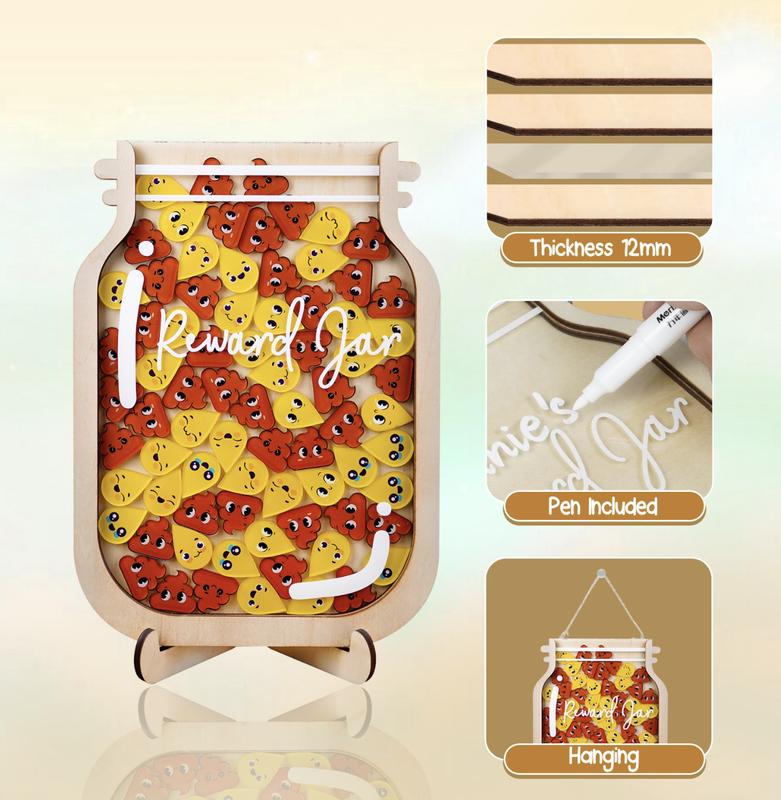 Toddlers Reward Jar Chart For Kids, Personalized Gift For Teacher, Back to School Gift, Classroom Jar Reward System for Boys Girls Positive Behavior