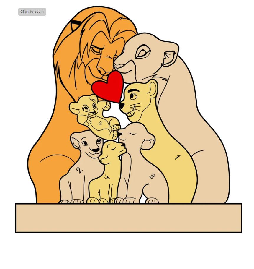 Family - The Lion Pet - Personalized Wooden Puzzle