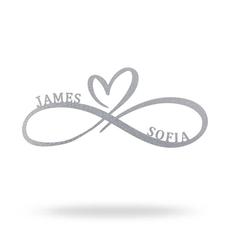 Personalized Infinity Heart Metal Name Sign for Your Love & Anniversary Gift