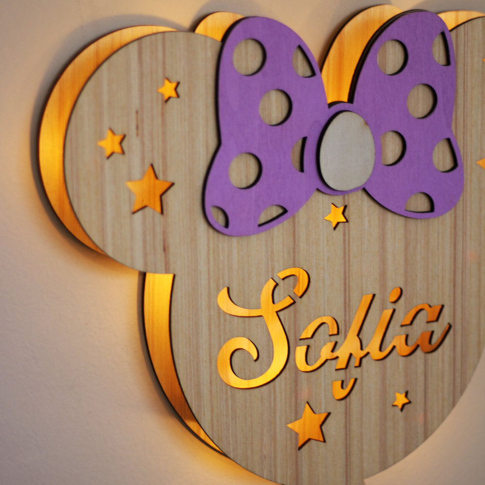 Minnie Wall Lamp with Personalized Name