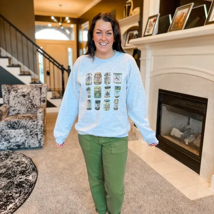 Gift for Pickle Lovers- Vintage Pickle Jar -Sweatshirt Hoodie