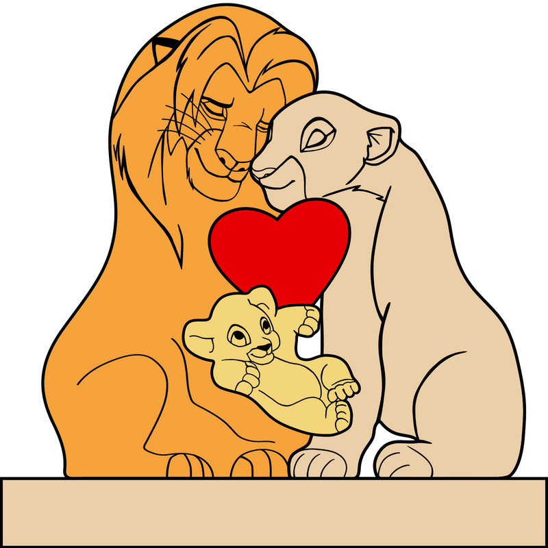 Family - The Lion Pet - Personalized Wooden Puzzle