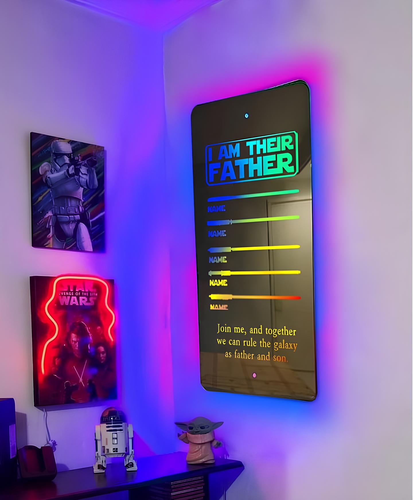 🔥Father's Day Hot Sale🔥I Am Their Father Lightsaber Mirror Lamp