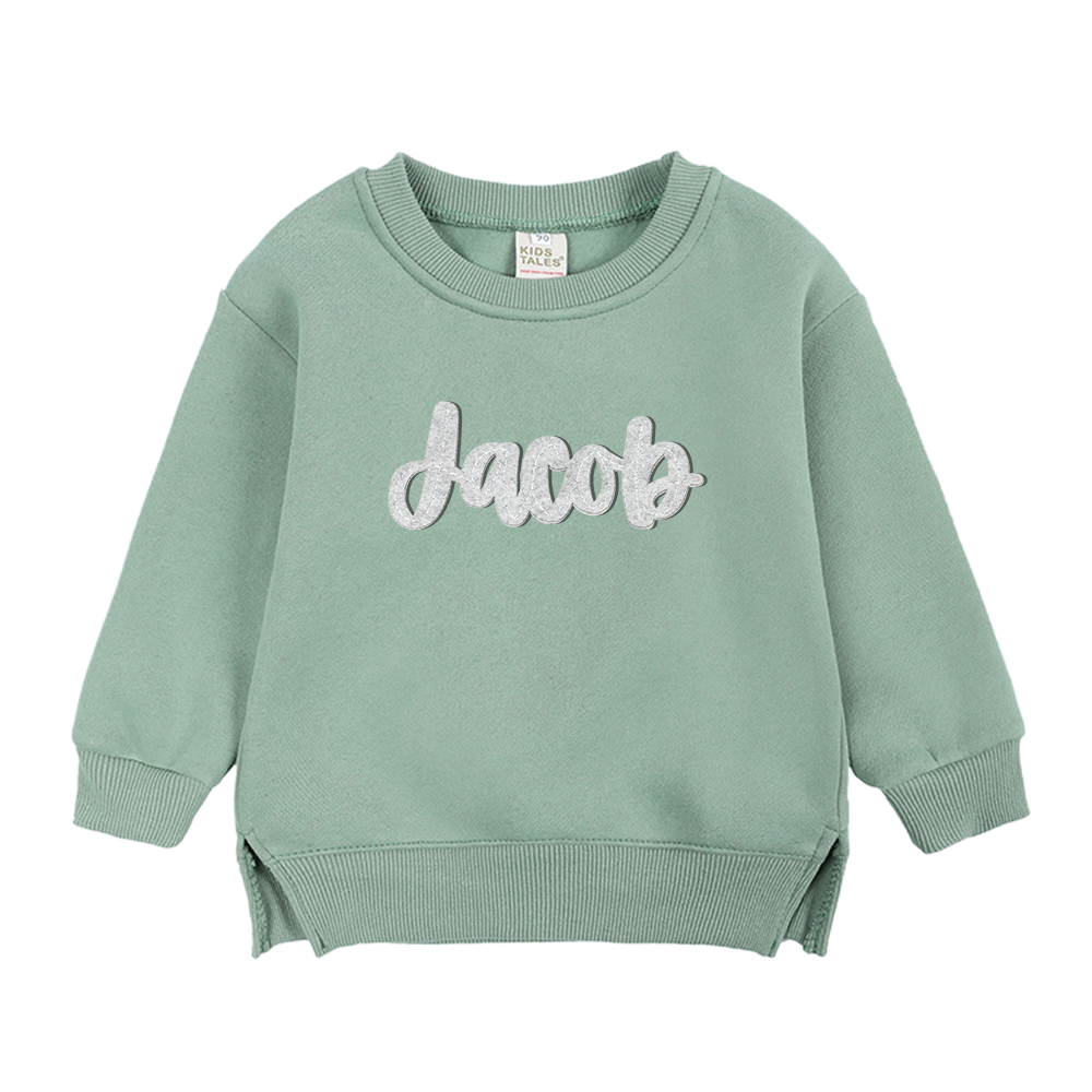 Personalized Hand-Embroidered Kid Cozy Soft Crewneck Sweatshirt 