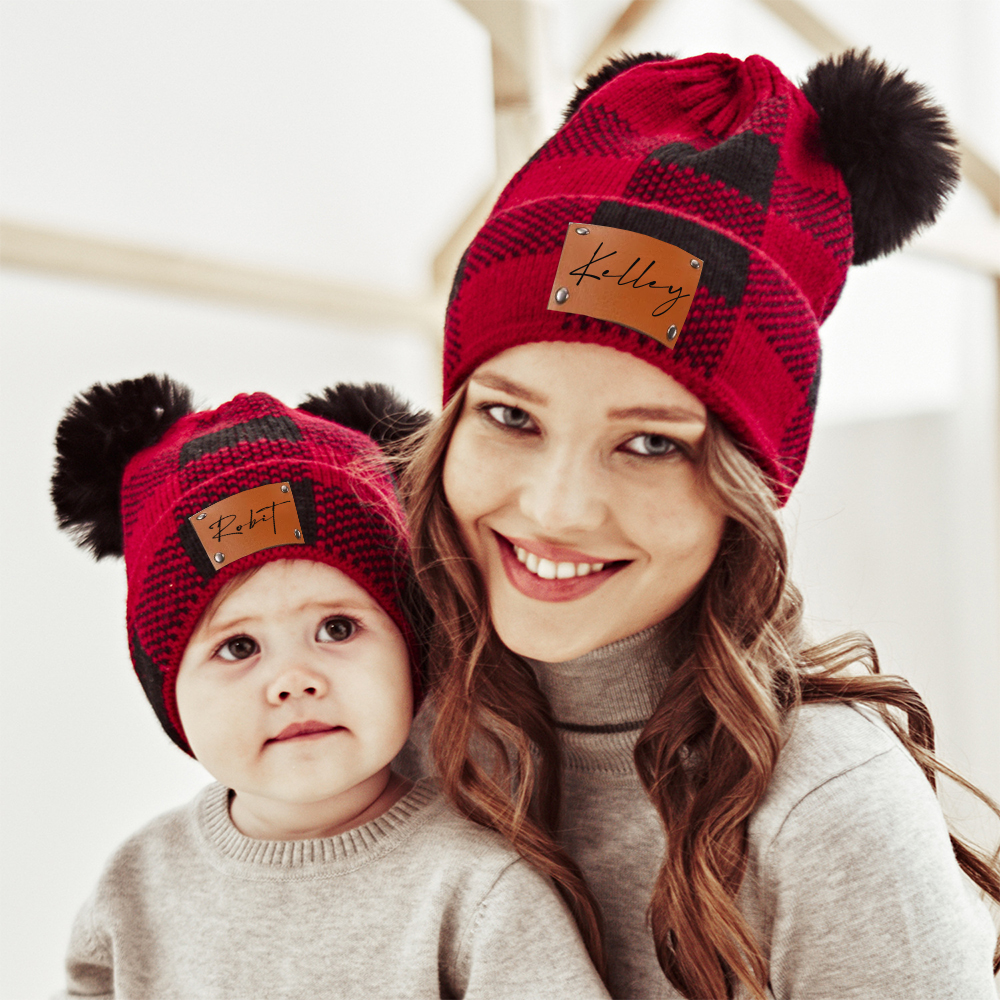 Personalized Adult &Kids Hats- Custom Name Hat- Winter Gift- Custom Knit Hat Custom Gift for Kids MaMa, Christmas Gift