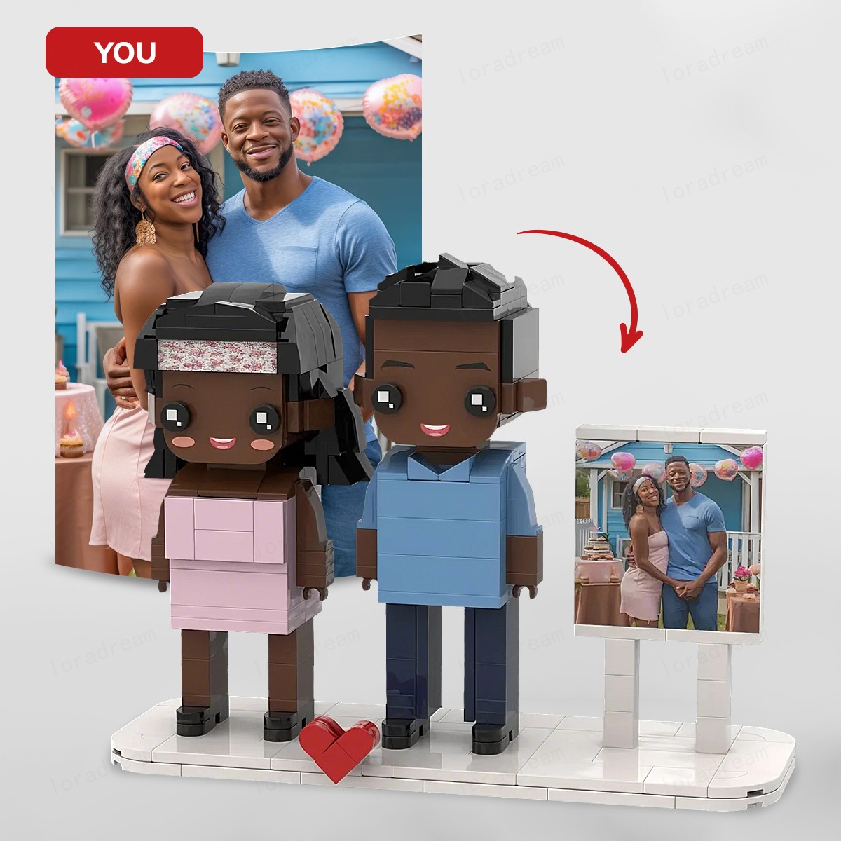 Custom Brick Set From Your Favorite Photo, Personalized Minifigure, Perfect Memory Gift For Valentine's Day, LEGO Sets