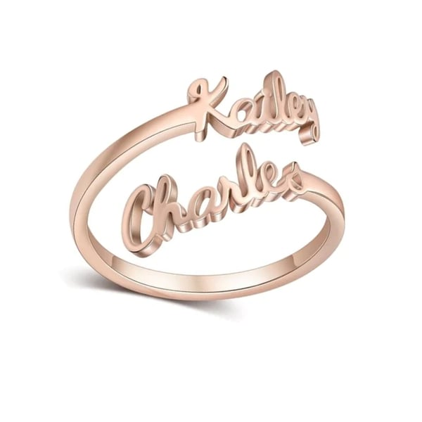 Personalized Double Name Ring