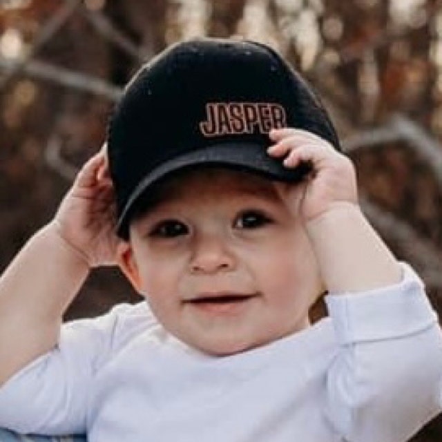 Personalized Leather Patch Kid Hat for Summer